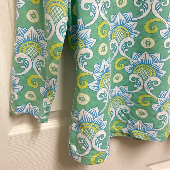 J. McLaughlin Blue Scroll Pattern Blouse - Picture 5 of 10